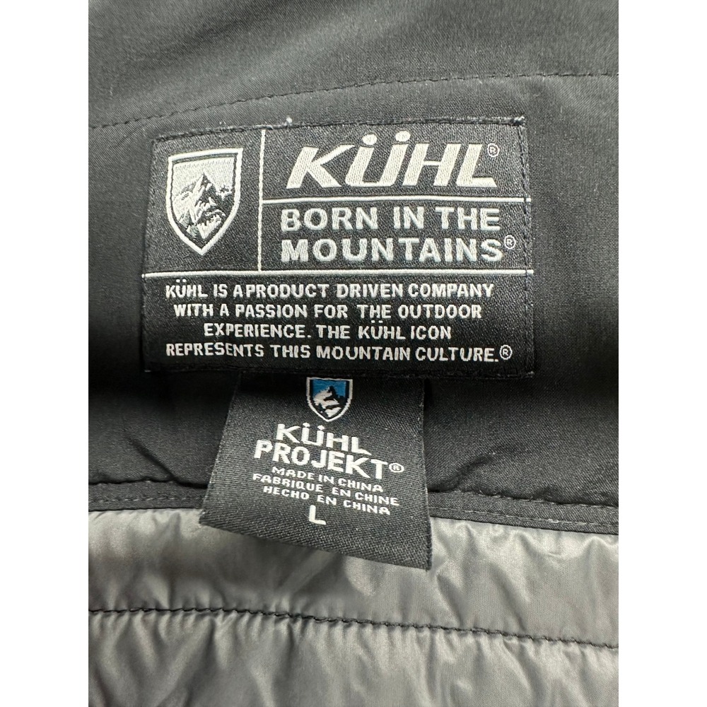 Kuhl Projekt Mens Large Black Quilted Hybrid Insulated Full Zip Jacket Pockets - Picture 8 of 8